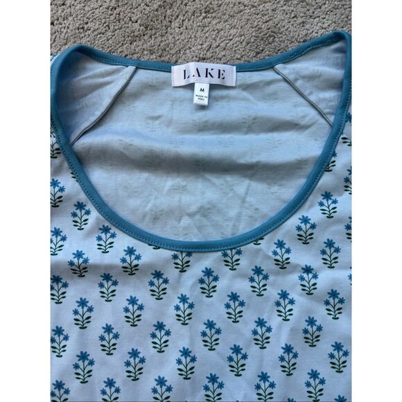 NWOT LAKE Pima cotton pj top in polar posey, Med $78 - Picture 4 of 8